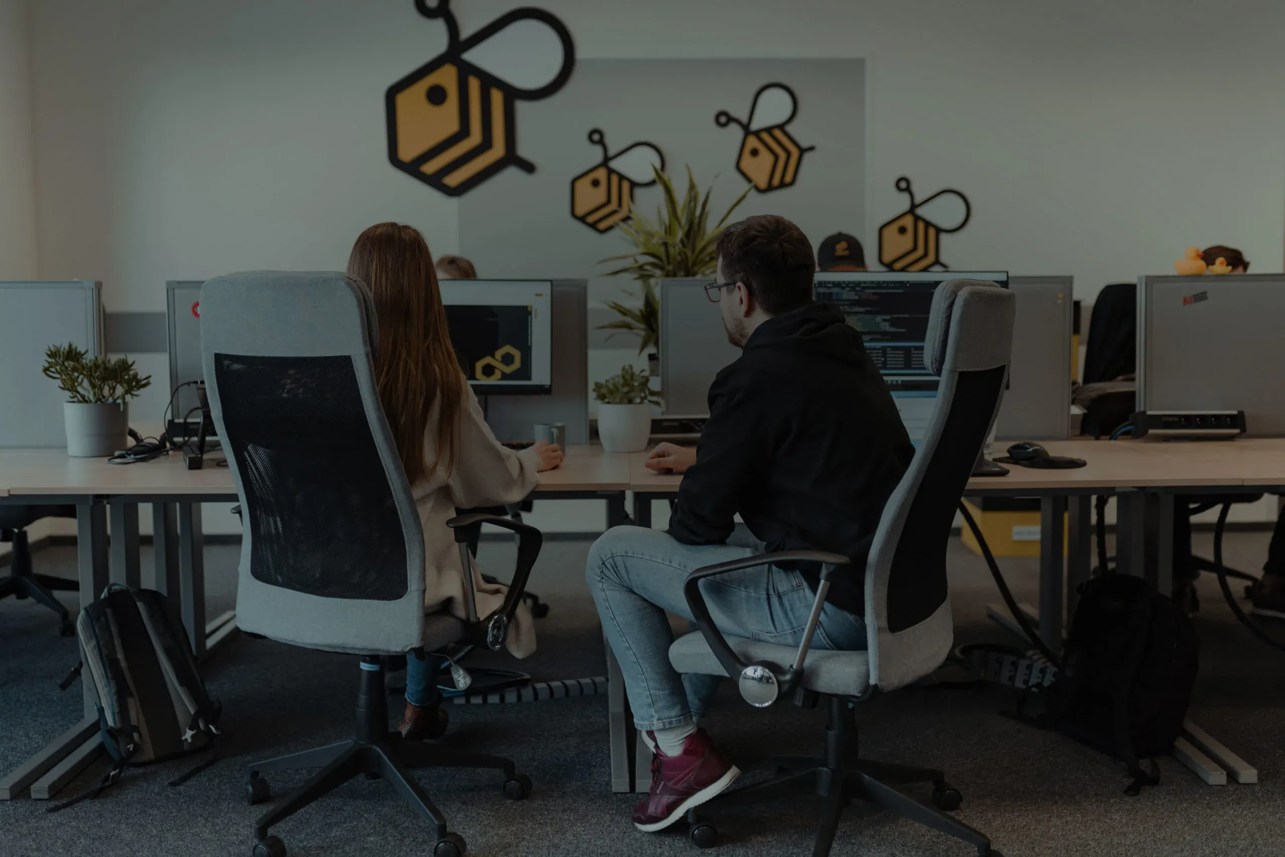 A4BEE team working in the office